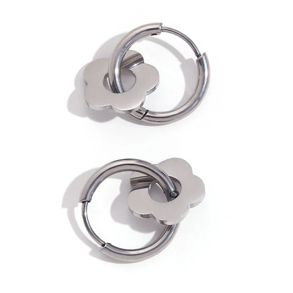 Dainty Floral Huggie Hoop Earrings