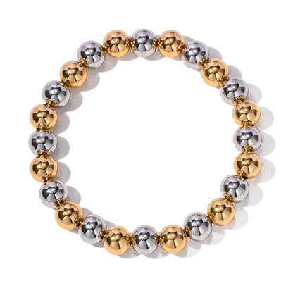 Two Tone Gold & Silver Beaded Bracelet