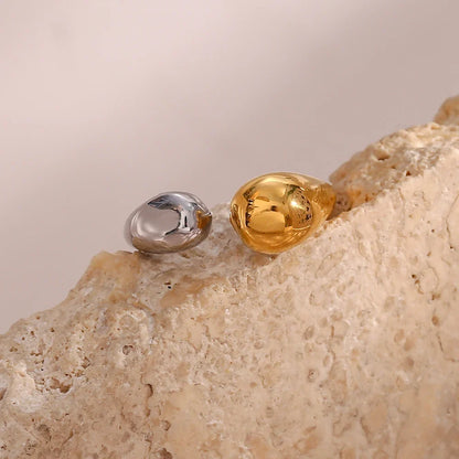 Modern Two Tone Droplet Ring