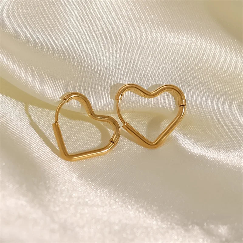 Elegant Heart Hoop Earrings