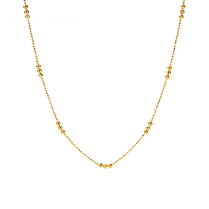16k Dainty Triple Bead Accent Necklace