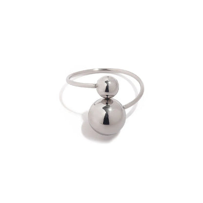 18k Bold Two Ball Open Ring