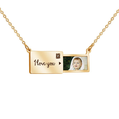 Personalized Custom Photo Envelope Necklace
