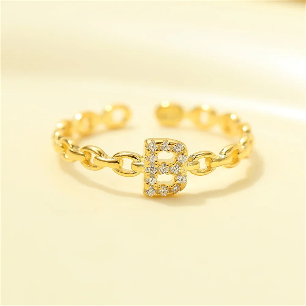 Dainty Diamond Letter Initial Ring
