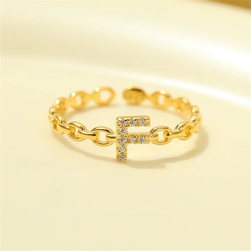Dainty Diamond Letter Initial Ring