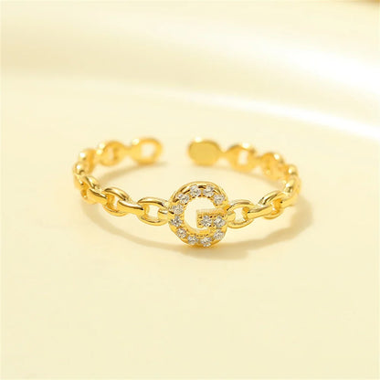 Dainty Diamond Letter Initial Ring