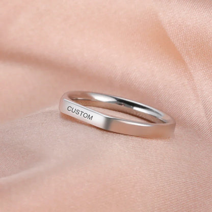 Personalized Flat Top Statement Ring