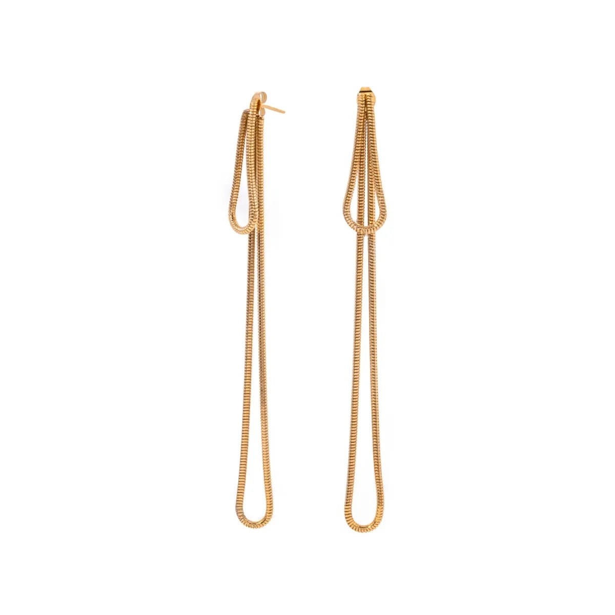 Classy Snake Chain Tassel Stud Earrings