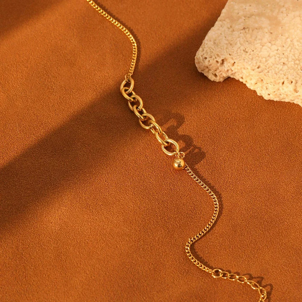 Dainty Curb & Bold Paperclip Chain Bracelet