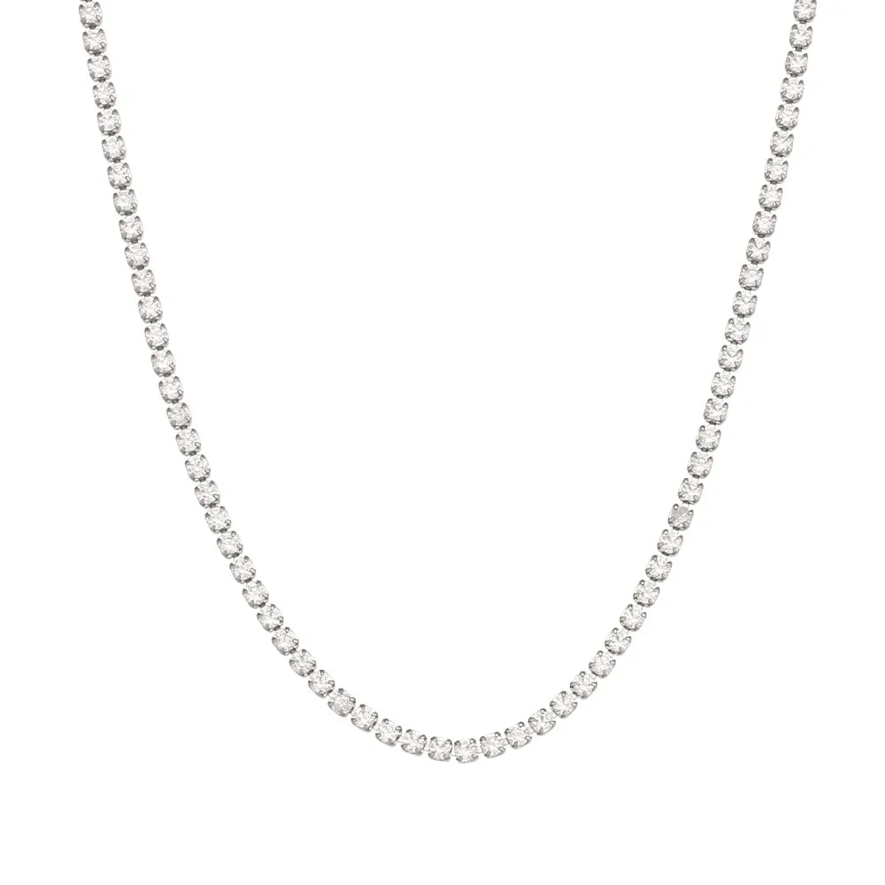 2mm Dainty Tennis Chain Bracelet and Necklace