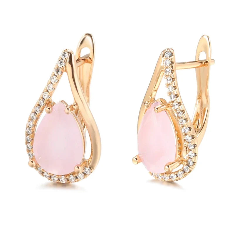 Dainty Rose Gold Water Drop Earrings