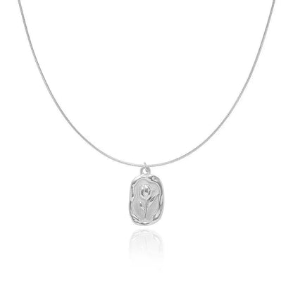 Feminine Tulip Floral Pendant Necklace