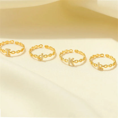Dainty Diamond Letter Initial Ring