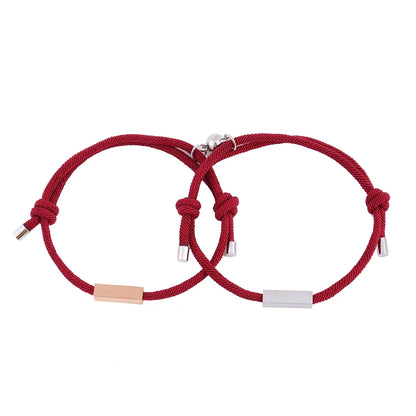 Personalized Minimal Rope Magnetic Couples Bracelet
