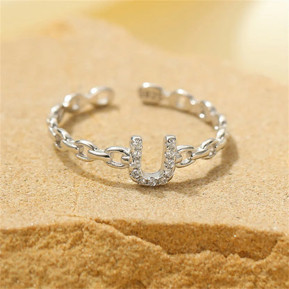 Dainty Diamond Letter Initial Ring