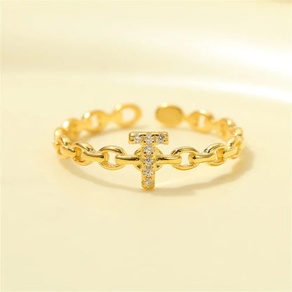 Dainty Diamond Letter Initial Ring