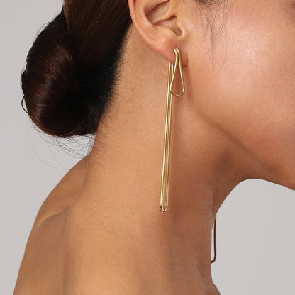 Classy Snake Chain Tassel Stud Earrings