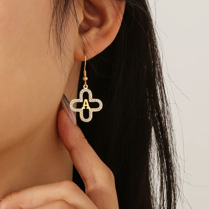 Classy Floral Letter Initial Earrings