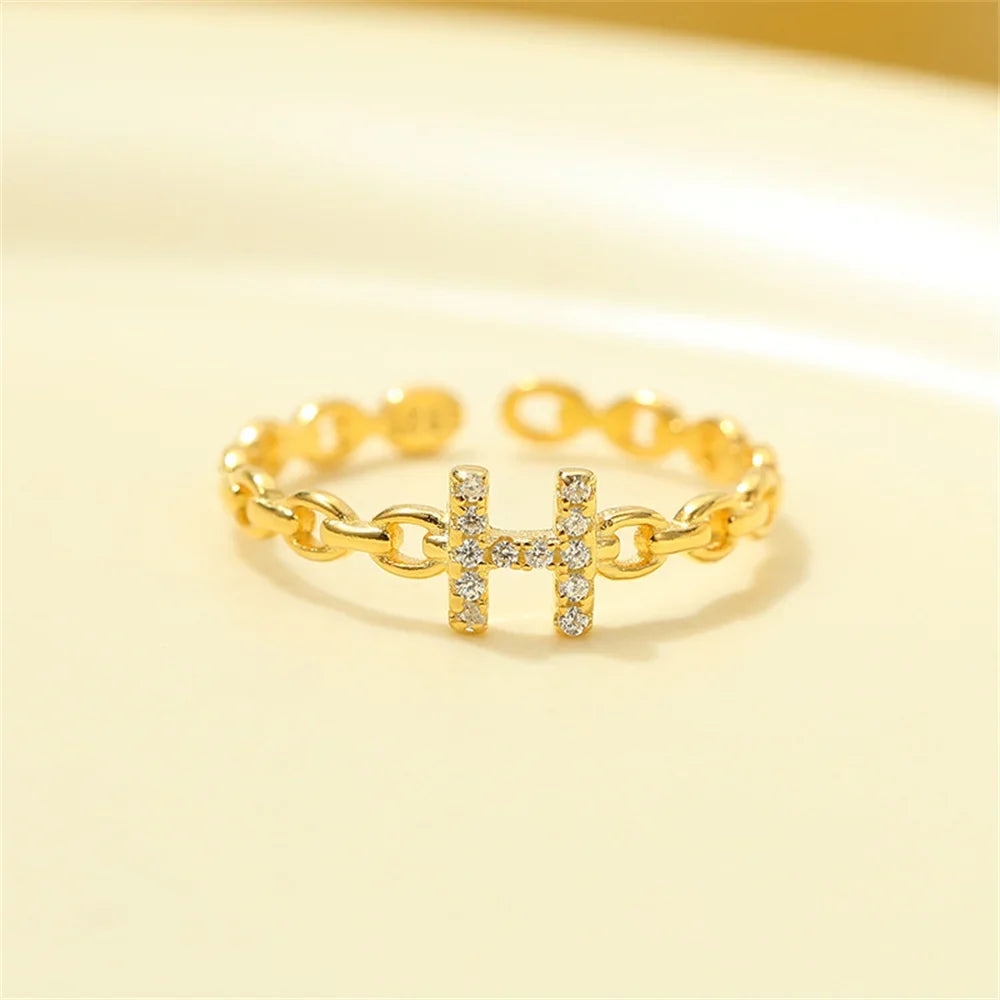 Dainty Diamond Letter Initial Ring