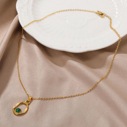 Dainty Circle Outline Stone Necklace