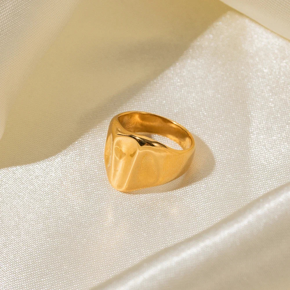 Wide Wave Textured Ring