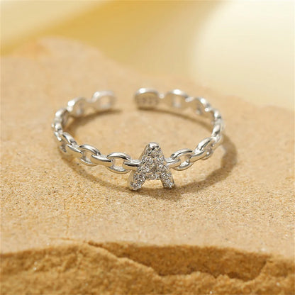 Dainty Diamond Letter Initial Ring
