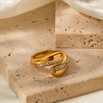 Chunky Diamond Accented Wrap Ring