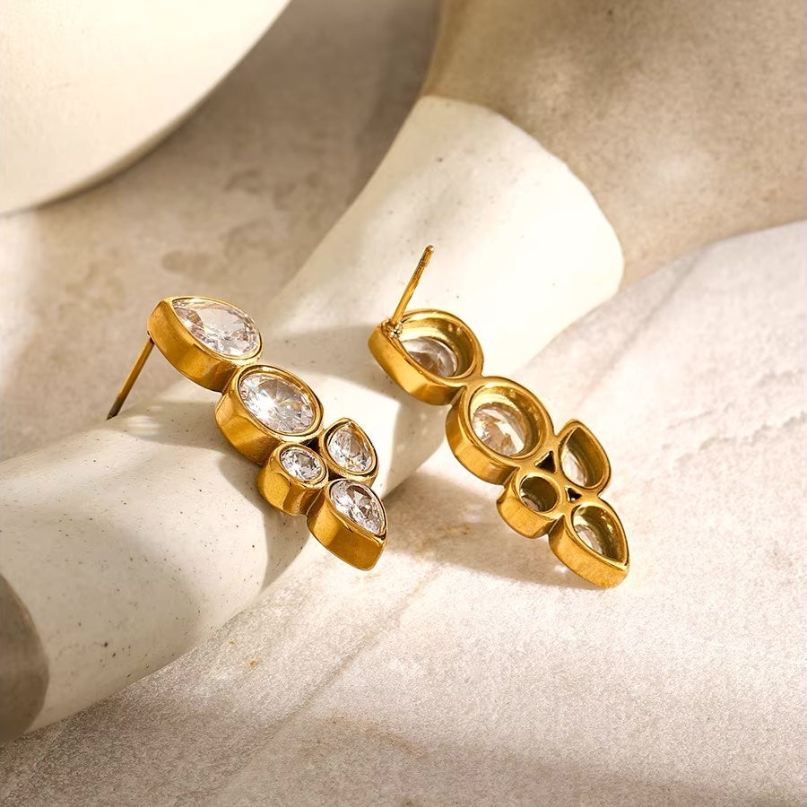 Dainty Leaf Diamond Earrings