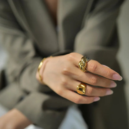 Chunky Gold Wrapped Two Tone Ring