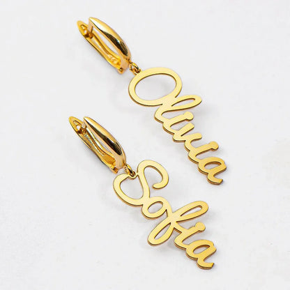 Personalized Name Dangle Earrings