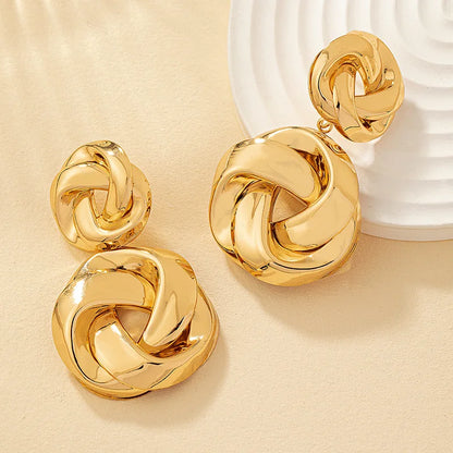 Stacked Pretzel Spiral Twist Earrings