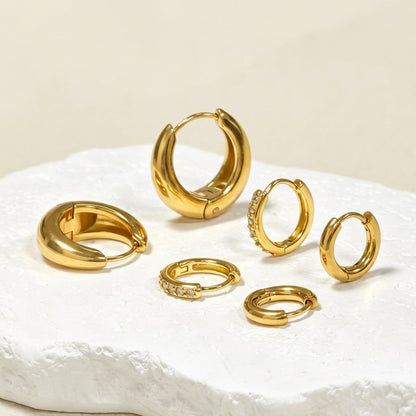 3 Pair 14k Dainty Hoop Earrings Set