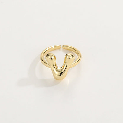 Cute Bubble Letter Initial Ring