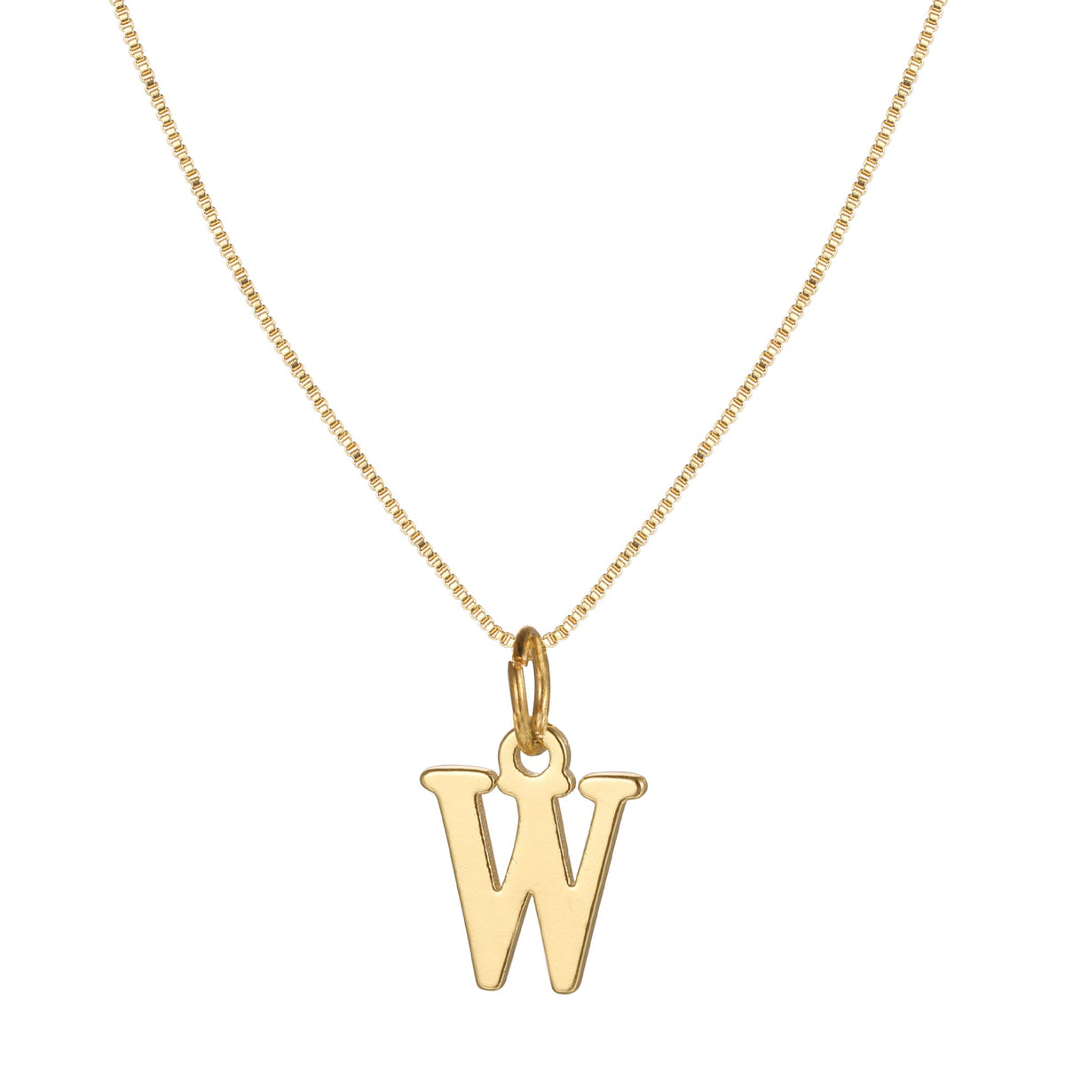 14k Minimal Serif Initial Necklace