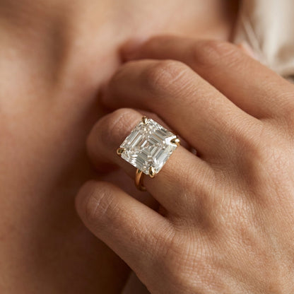 S925 Asscher Cut Moissanite Ring