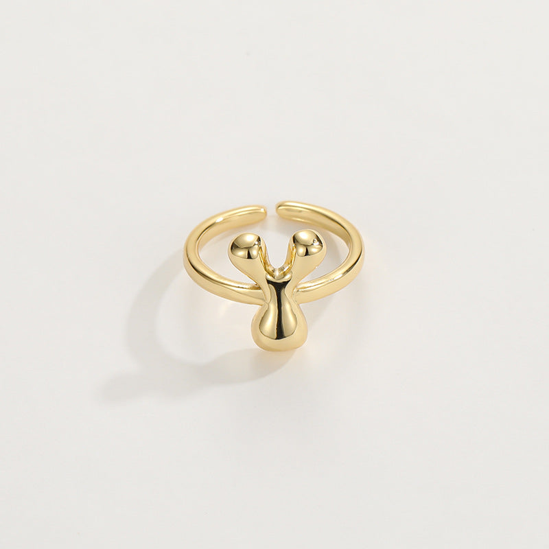 Cute Bubble Letter Initial Ring
