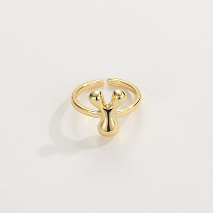 Cute Bubble Letter Initial Ring