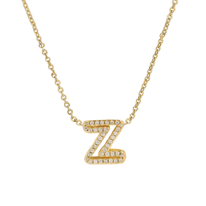 Dazzling Diamond Initial Necklace
