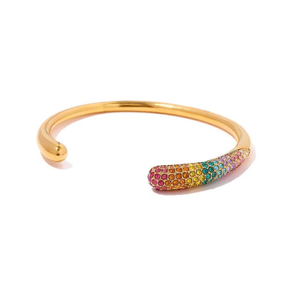 Accented Classy Bangle Cuff Bracelets