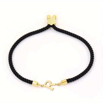 Adjustable Angled Serif Letter Initial Bracelets