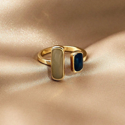 Adjustable Asymmetric Blue Square Rings