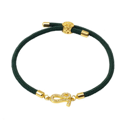 Adjustable Diamond Zodiac Sign Bracelet