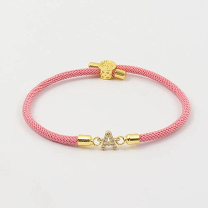 Personalized Unity Diamond Initial Bracelet