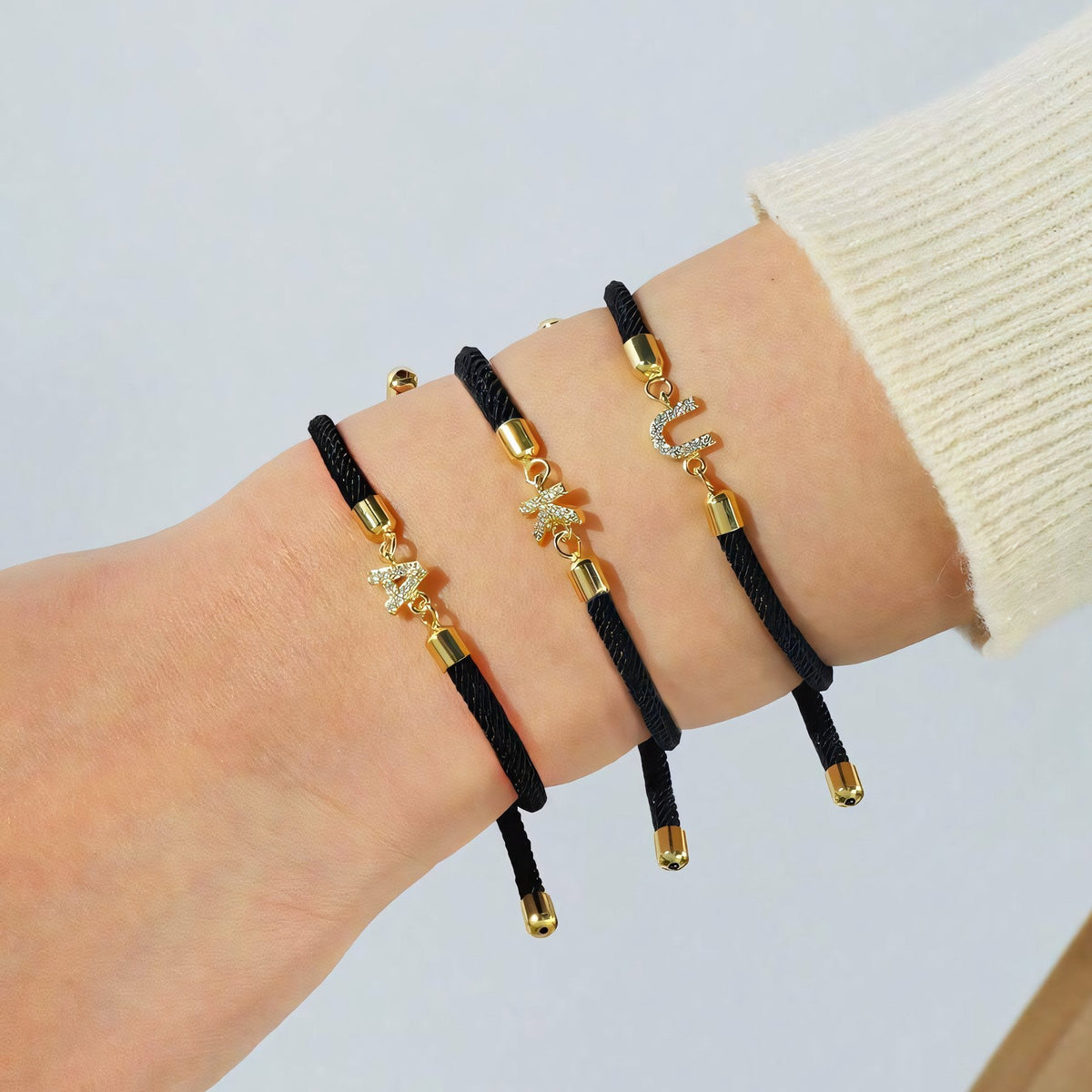 Adjustable Letter Initial Bracelets