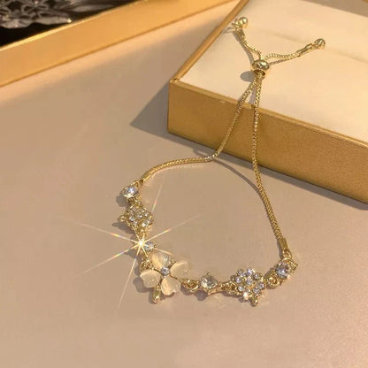 Adjustable Lucky Four Leaf Clover Bracelet