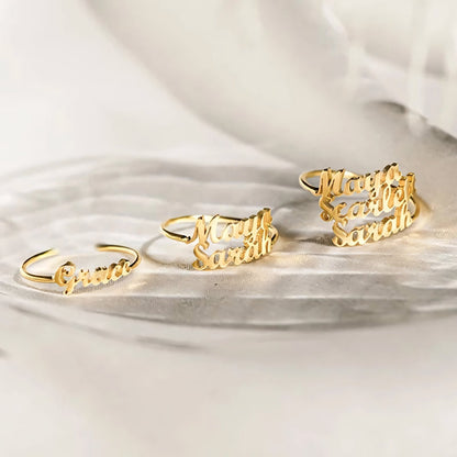Adjustable Personalized Name(s) Wrap Ring