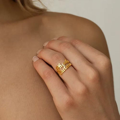 Adjustable Personalized Name(s) Wrap Ring