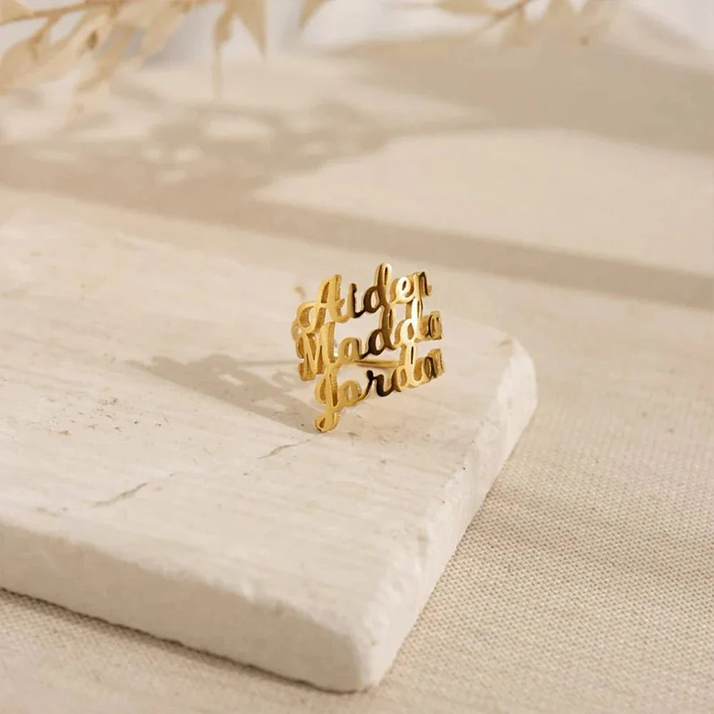 Adjustable Personalized Name(s) Wrap Ring