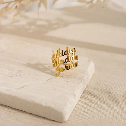 Adjustable Personalized Name(s) Wrap Ring