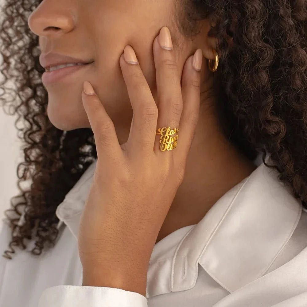 Adjustable Personalized Name(s) Wrap Ring